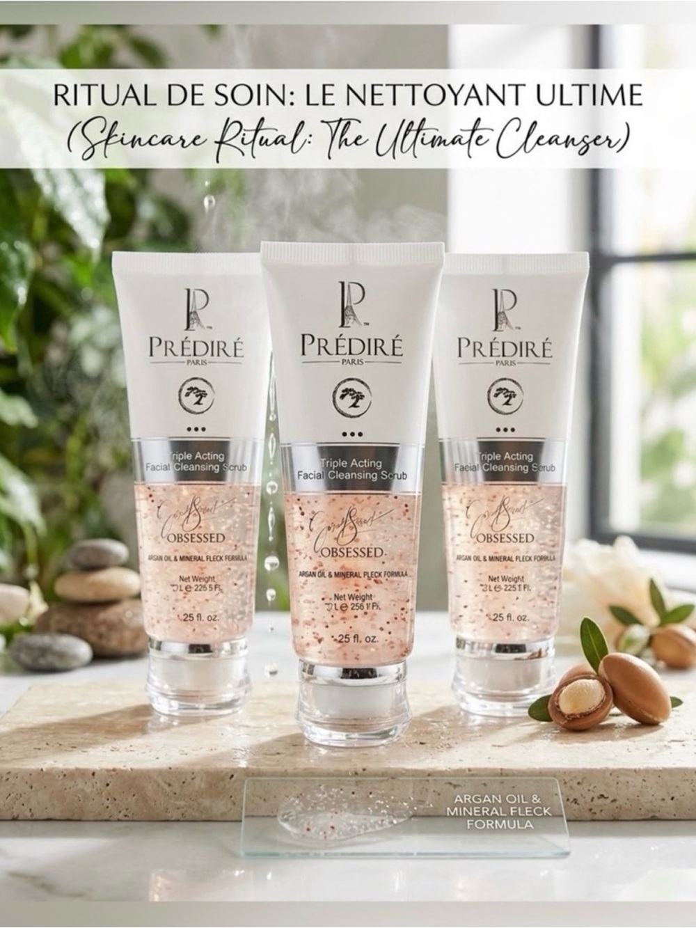 Triple Acting Facial Cleansing Scrub - Peach Pink